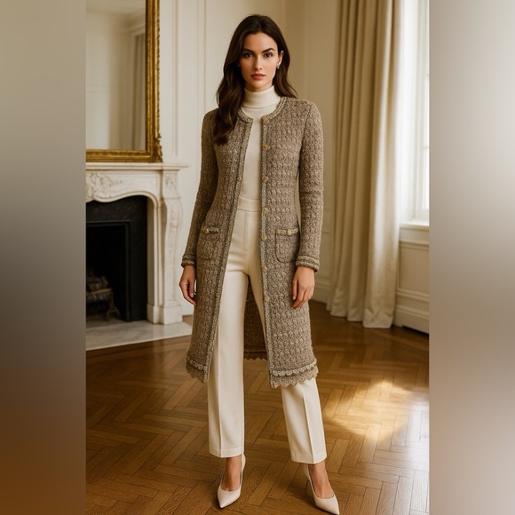 AUTHENTIC VINTAGE CHANEL 2004 KNIT CARDIGAN JACKET COAT - Picture 1 of 5